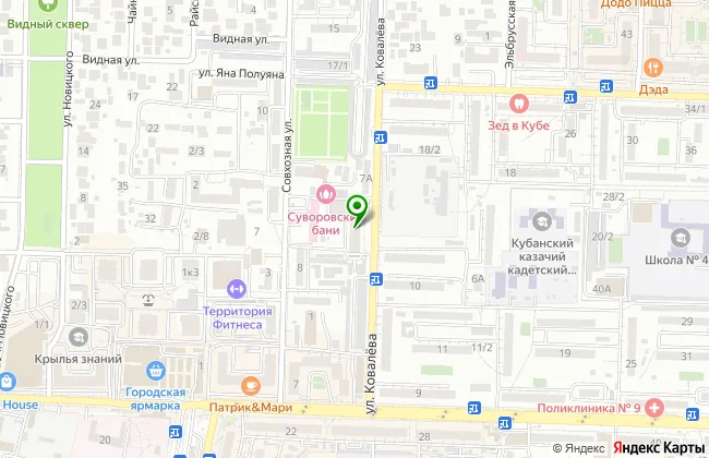 Карта: Краснодар, Ковалёва д. 5